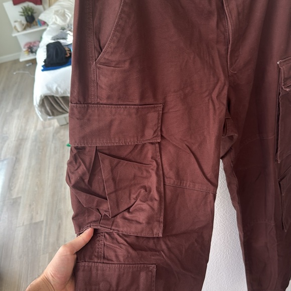 Chocolate brown double pocket cargo pants relaxed fit size 34 - Picture 4 of 6
